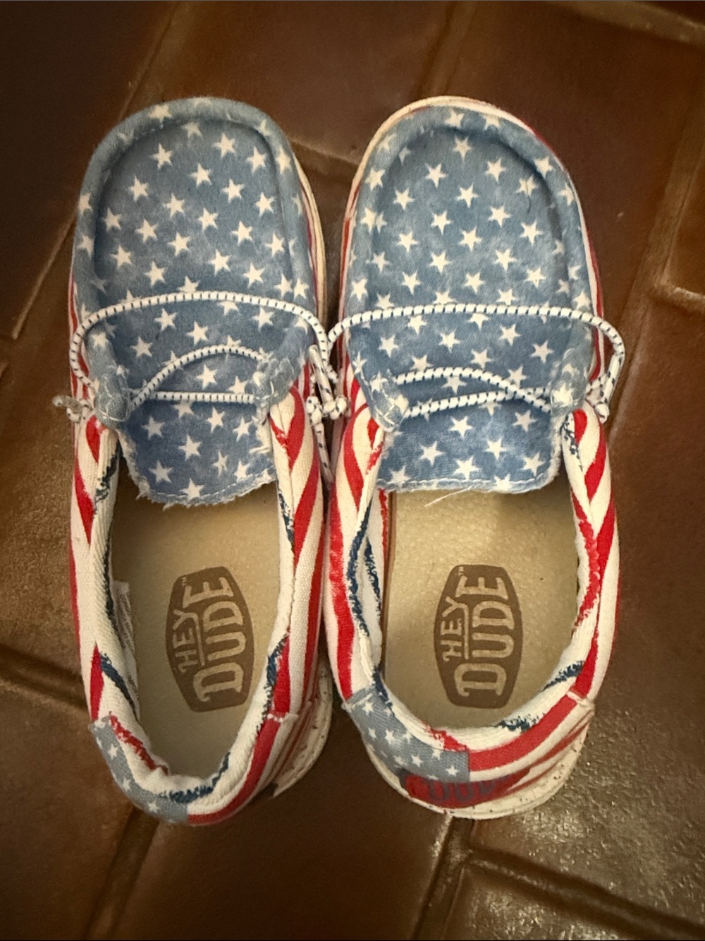 Hey Dude Kids Americana Star-Print Slip-Ons in Blue and Red